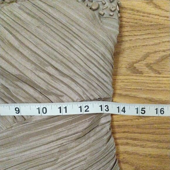 Lucy & Co. Champagne Beaded Mini Dress Stretchy size Small - Picture 9 of 16